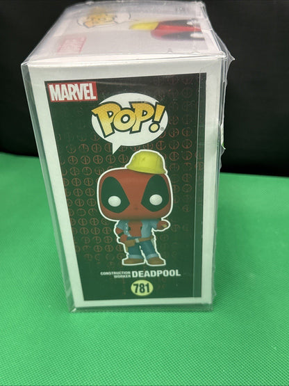 Funko Pop! Marvel Construction Worker Deadpool 781 WALMART Exclusive - toyscardscomics