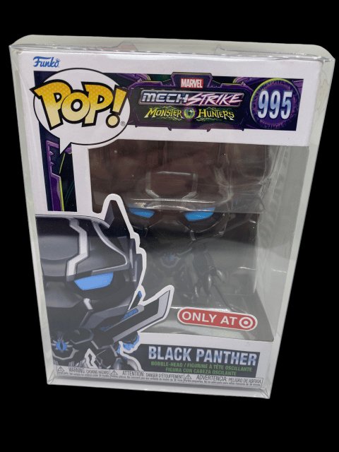 Funko PoP! Marvel Mech Strike Monster Hunter "Black Panther" 995 with Pop Protector - toyscardscomics