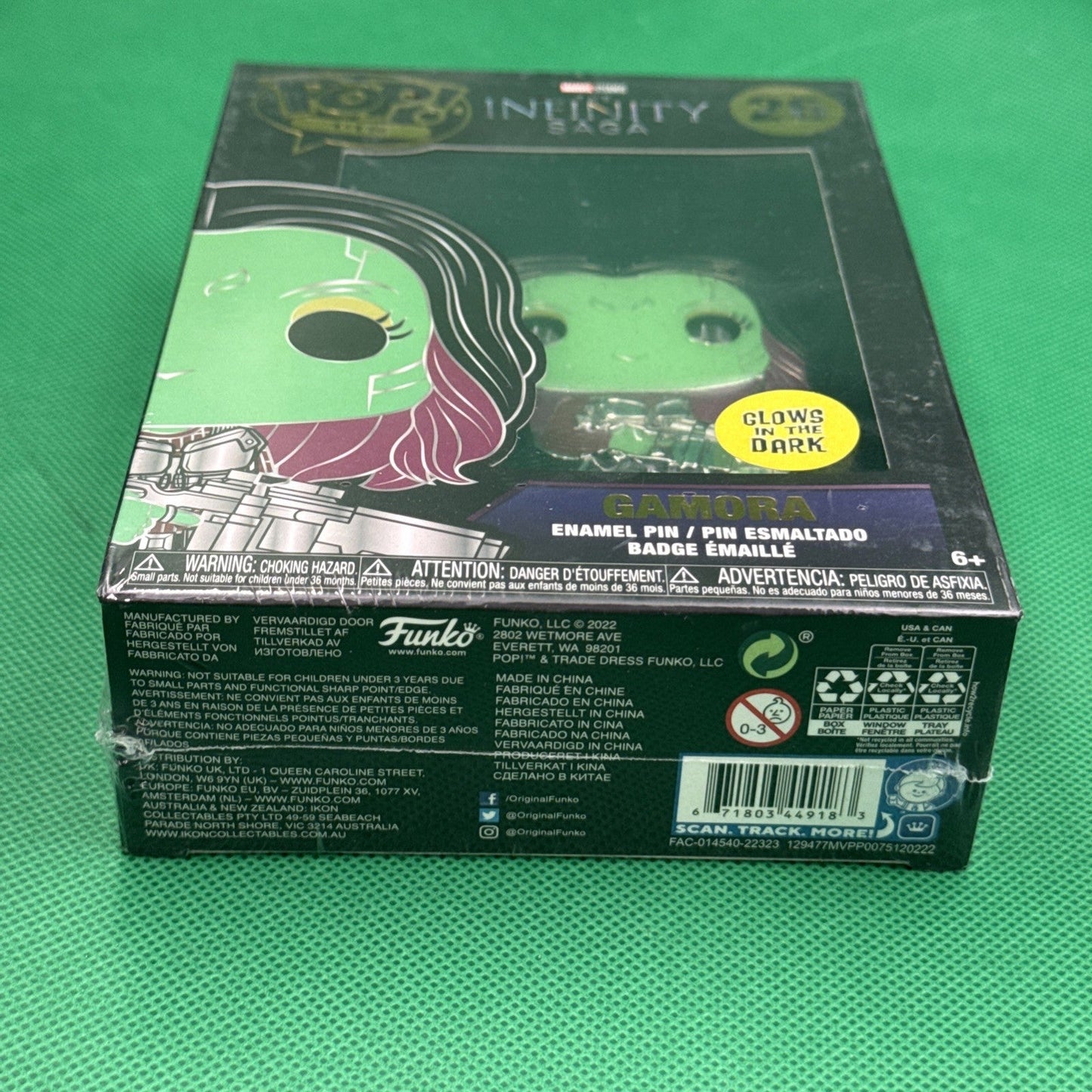 Funko Pop Pin Gamora Glow In The Dark, New 26 Guardians Of The Galaxy Box Ding - toyscardscomics