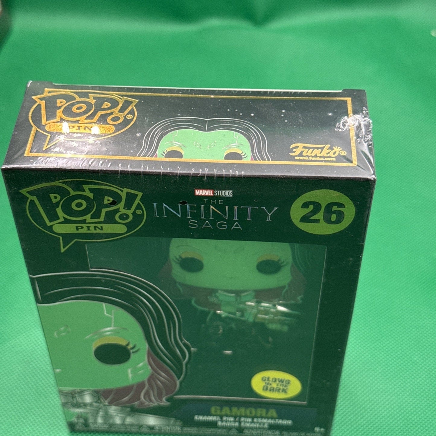 Funko Pop Pin Gamora Glow In The Dark, New 26 Guardians Of The Galaxy Box Ding - toyscardscomics