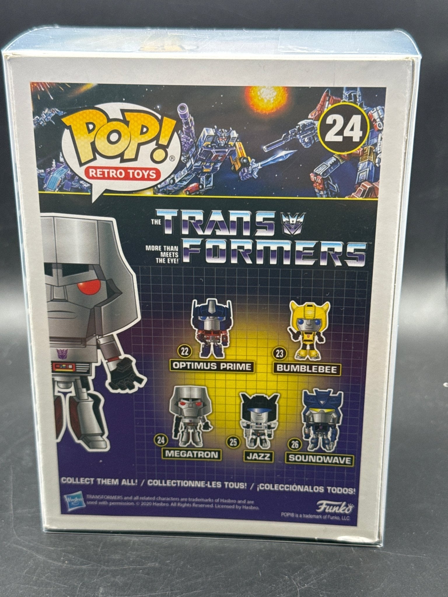 Funko POP! Retro Toys:Transformers MEGATRON Figure #24 w/ Protector - toyscardscomics
