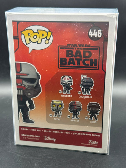 Funko POP! Star Wars: Bad Batch HUNTER Figure #446 w/ Protector - toyscardscomics