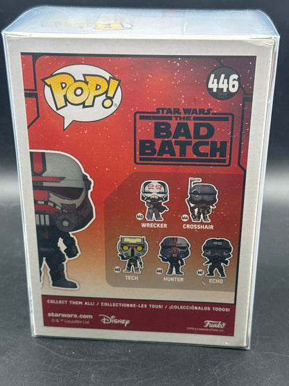 Funko POP! Star Wars: Bad Batch HUNTER Figure #446 w/ Protector - toyscardscomics