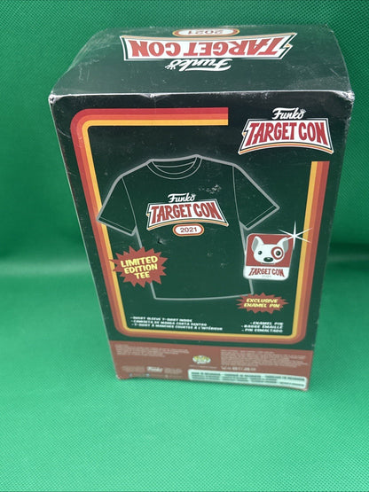 Funko Target Con 2021 Unisex Large T Shirt and Pin Limited Edition HTF Sealed - toyscardscomics
