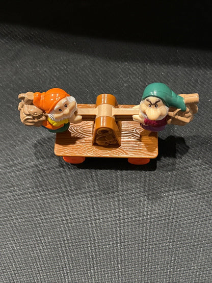 Happy Grumpy Seesaw Happy Meal Toy Disney Snow White Seven Dwarfs McDonalds '92 - toyscardscomics