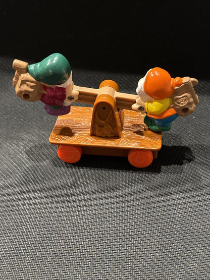 Happy Grumpy Seesaw Happy Meal Toy Disney Snow White Seven Dwarfs McDonalds '92 - toyscardscomics