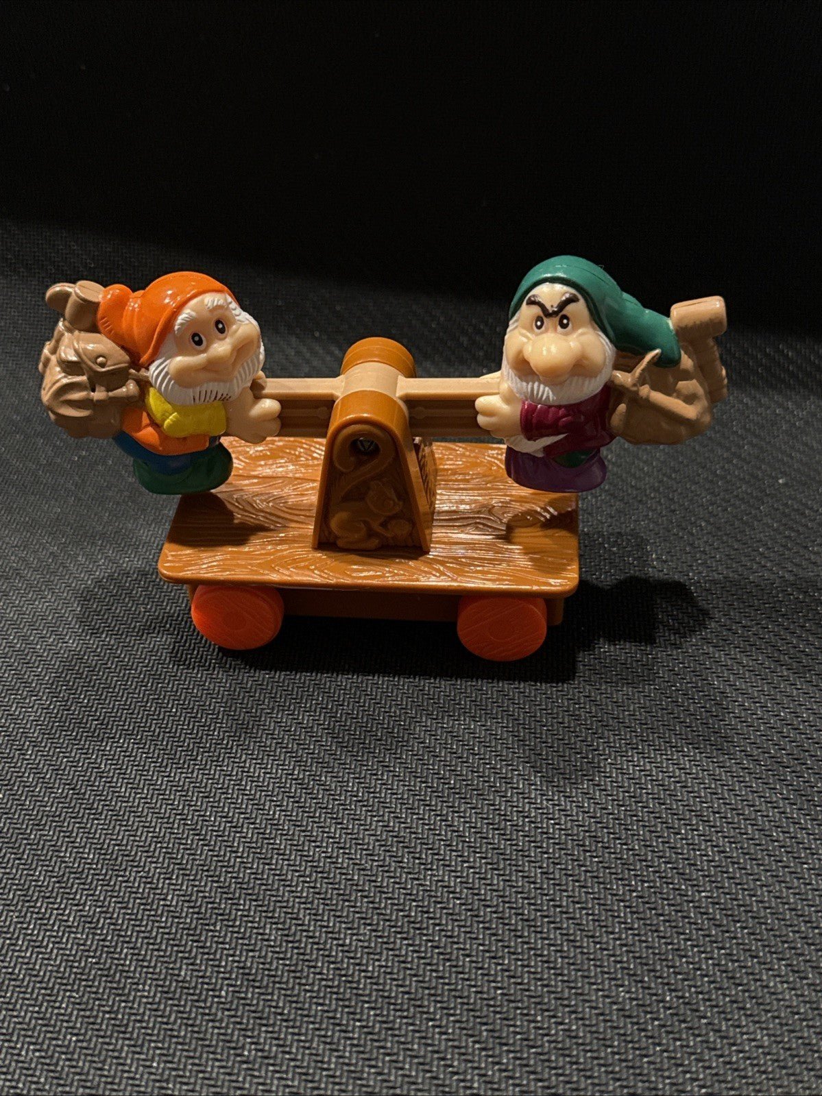 Happy Grumpy Seesaw Happy Meal Toy Disney Snow White Seven Dwarfs McDonalds '92 - toyscardscomics