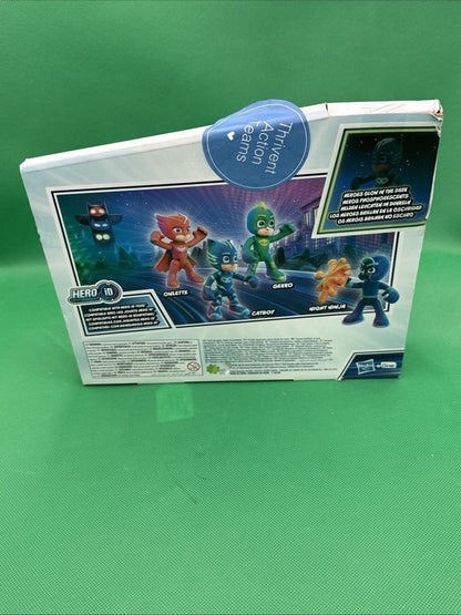 Hasbro PJ Masks NightTime Mission "Heroes Glow in the Dark" 5 Piece Set, Ages 3+ - toyscardscomics