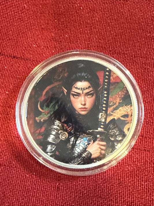 Hayleybug 1/2 oz Steel Lotus Girl silver Round 13/15 - toyscardscomics