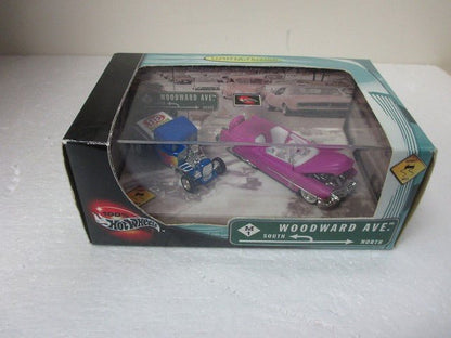 Hot Wheels 100% Woodward Ave 2 Car Set '53 Cadillac & 32 Ford Pickup - toyscardscomics