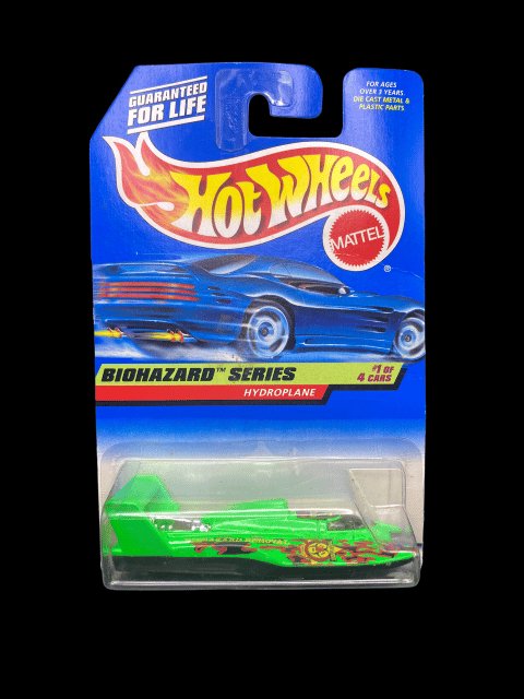 Hot Wheels 1997 Biohazard Series Hydroplane - 1 of 4 - #717 - Box Ships - toyscardscomics