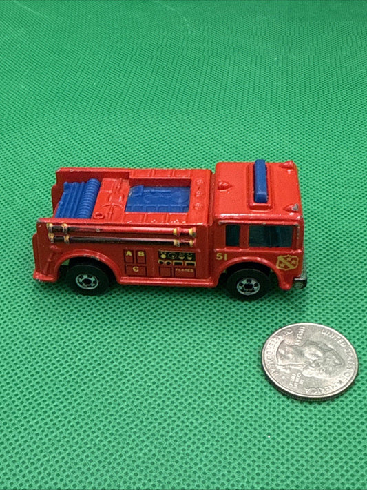 Hot Wheels Vintage 1976 Fire - Eater 51 Red Fire Engine Truck Mattel - toyscardscomics