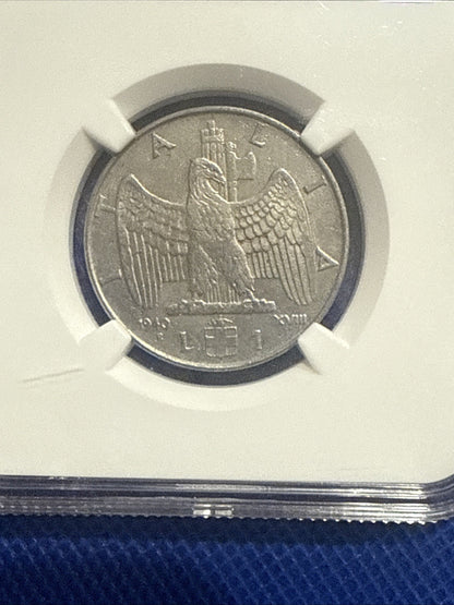 ITALY Vittorio Emanuele III 1940 R - XVIII 1 LIRA, NON - MAGNETIC, WWII COINAGE - toyscardscomics