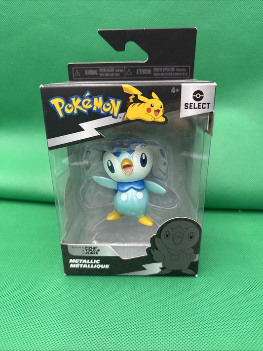 Jazwares Pokemon Select Metallic Figures Series 2 Piplup - NEW SEALED - toyscardscomics