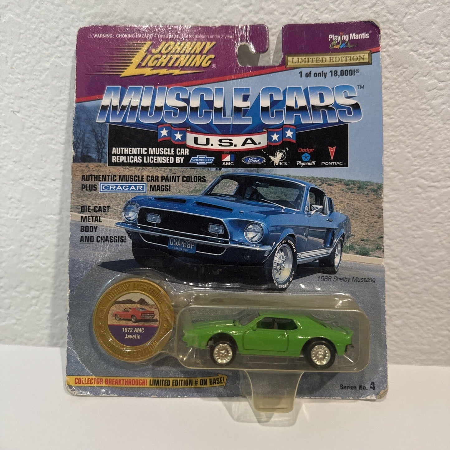 Johnny Lightning Muscle Cars USA 1972 AMC Javelin Green Diecast 1:64 Limited Ed - toyscardscomics