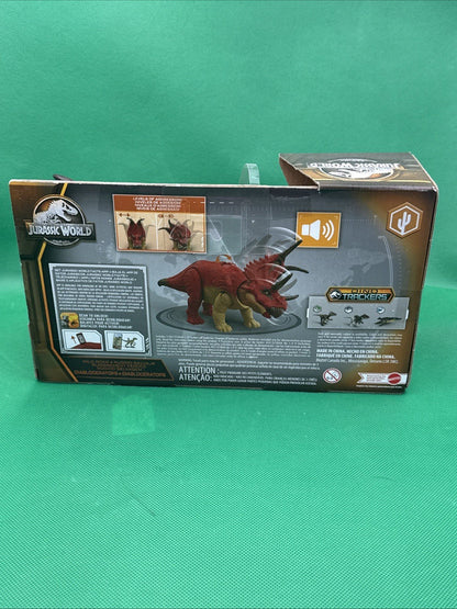 Jurassic World: Diabloceratops **BRAND NEW** Red Dino Trackers Figure with Sound - toyscardscomics