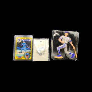 KELLY GRUBER - Starting Lineup MLB SLU 1991 Action Figure, Coin & Card BLUE JAYS