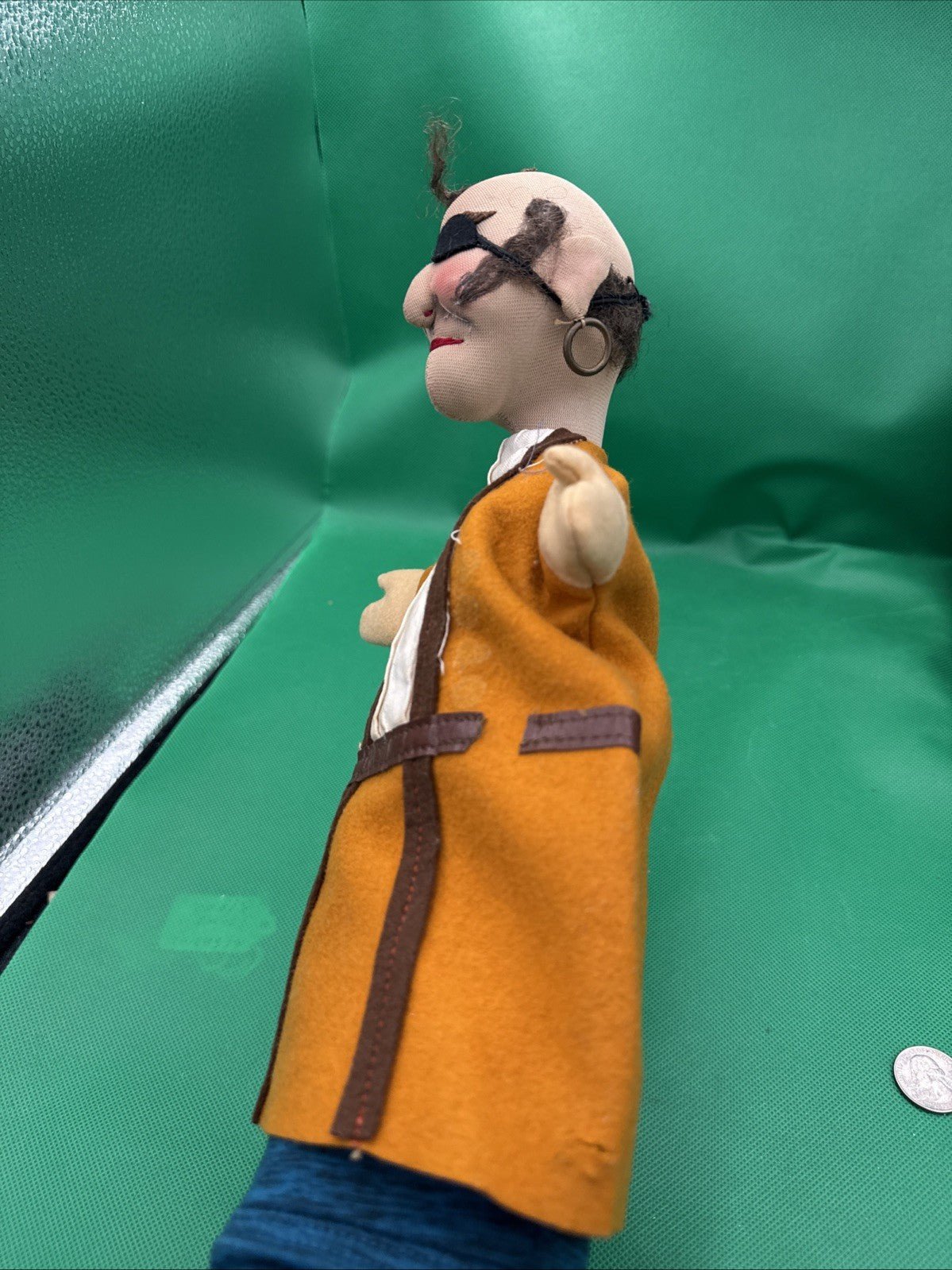 KERSA Pirate Hand Puppet Germany 1960s Vintage Felt Toy Theater - toyscardscomics