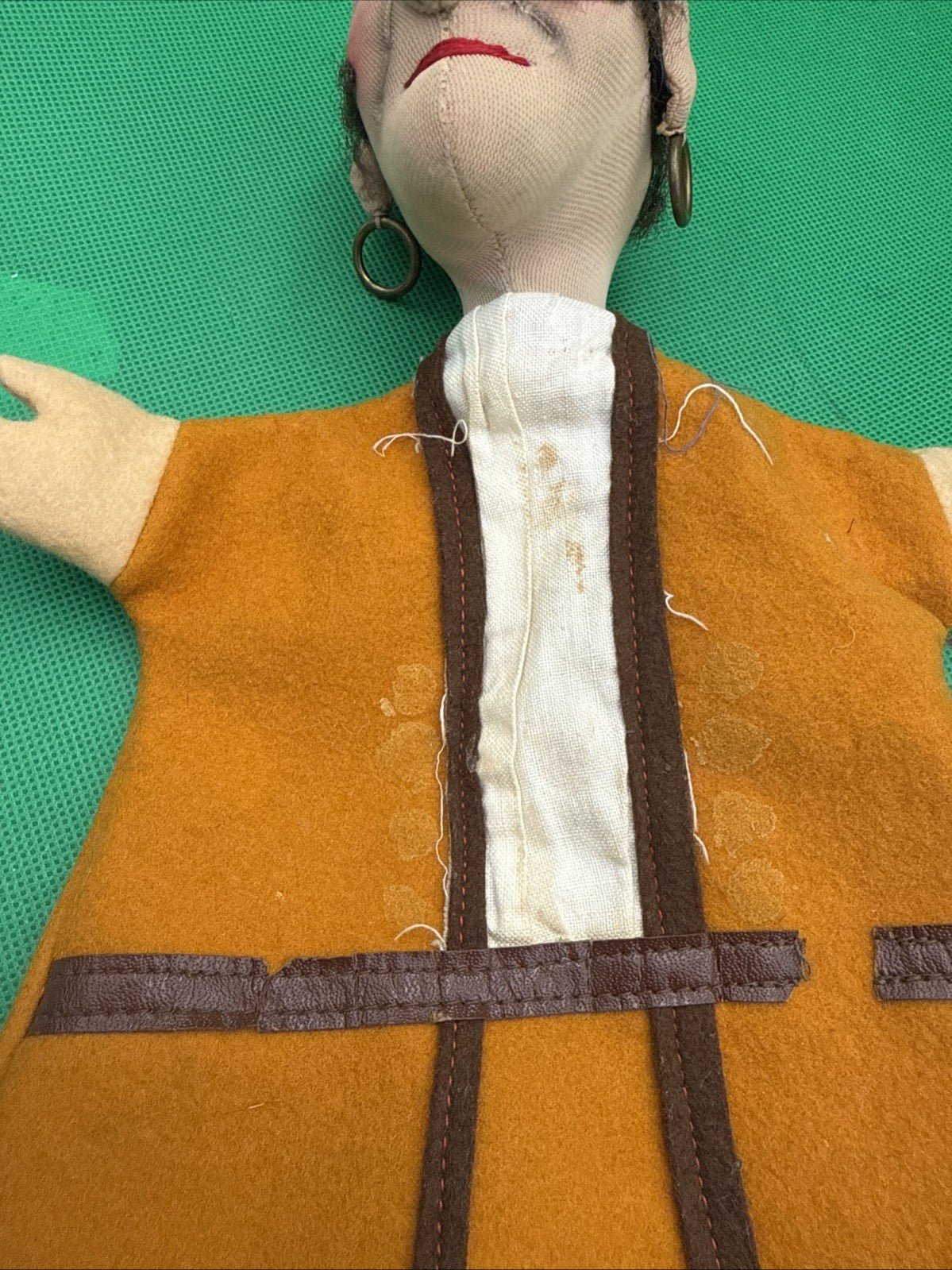KERSA Pirate Hand Puppet Germany 1960s Vintage Felt Toy Theater - toyscardscomics