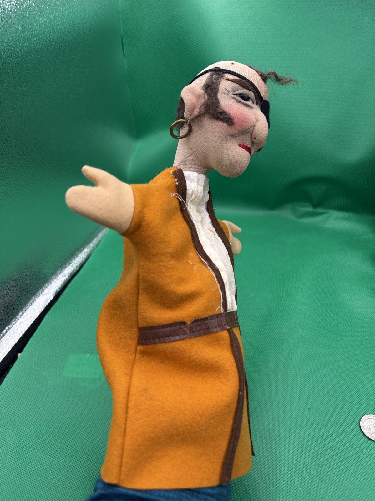 KERSA Pirate Hand Puppet Germany 1960s Vintage Felt Toy Theater - toyscardscomics