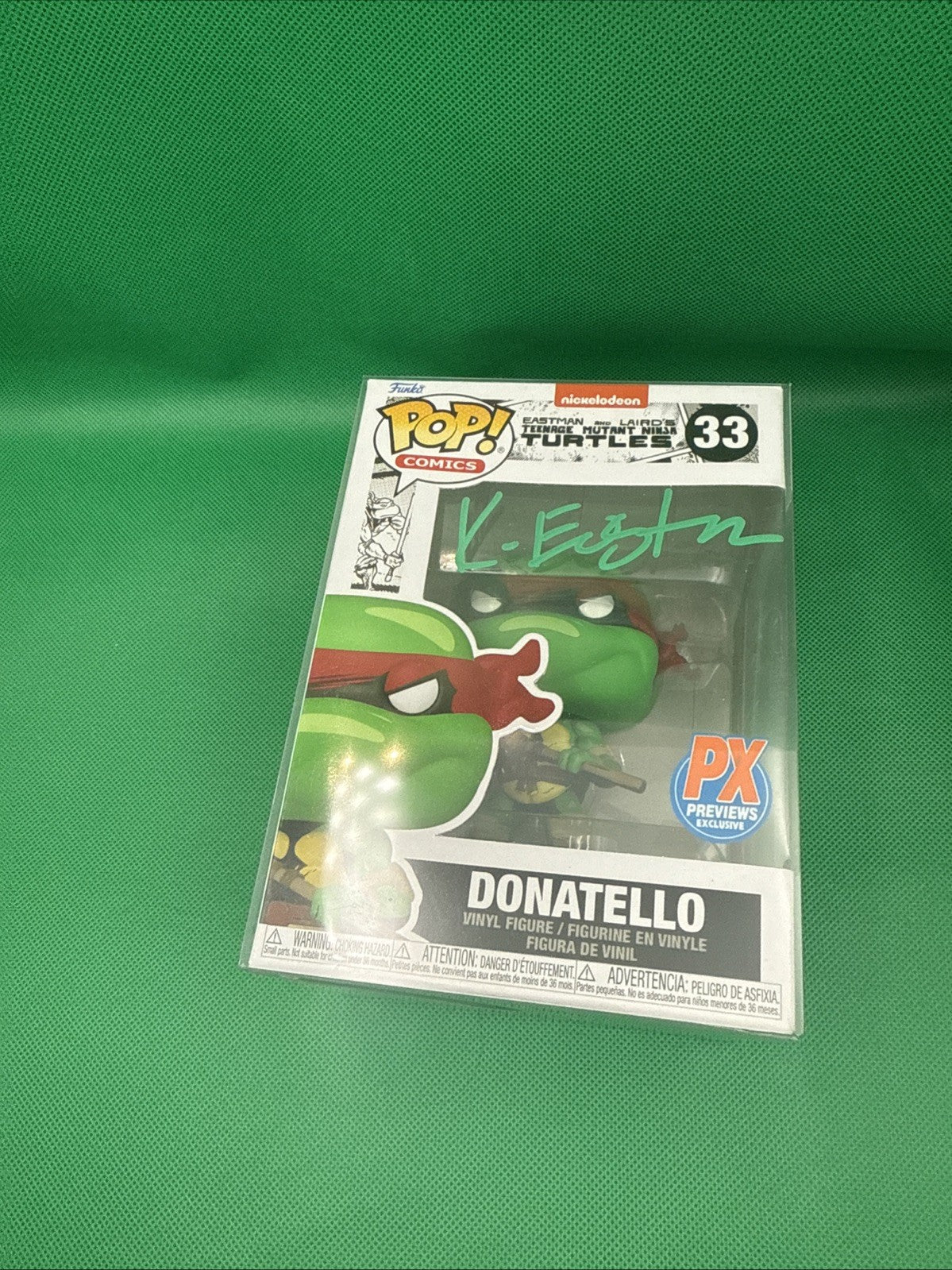 Kevin Eastman Signed Donatello Funko Pop 33 - toyscardscomics