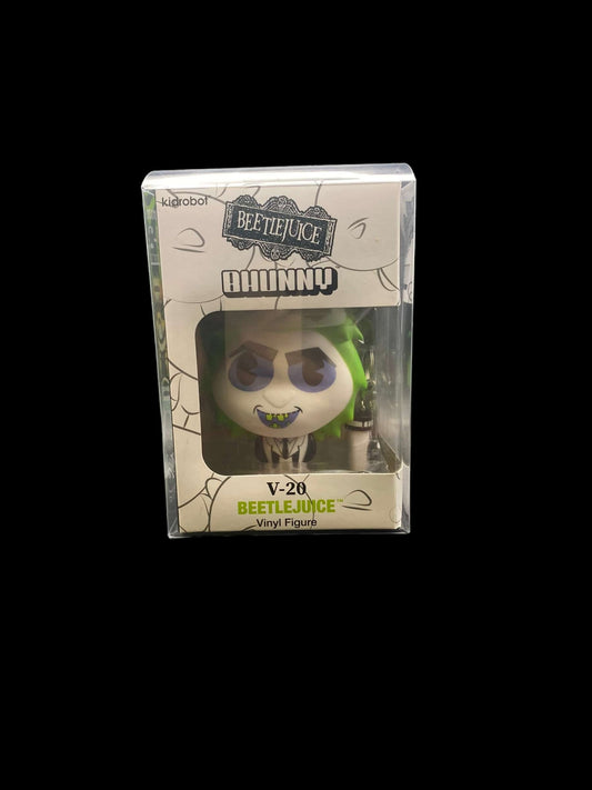 Kidrobot Bhunny Beetlejuice V-20 Vinyl Figure and keychain slight box ware - toyscardscomics