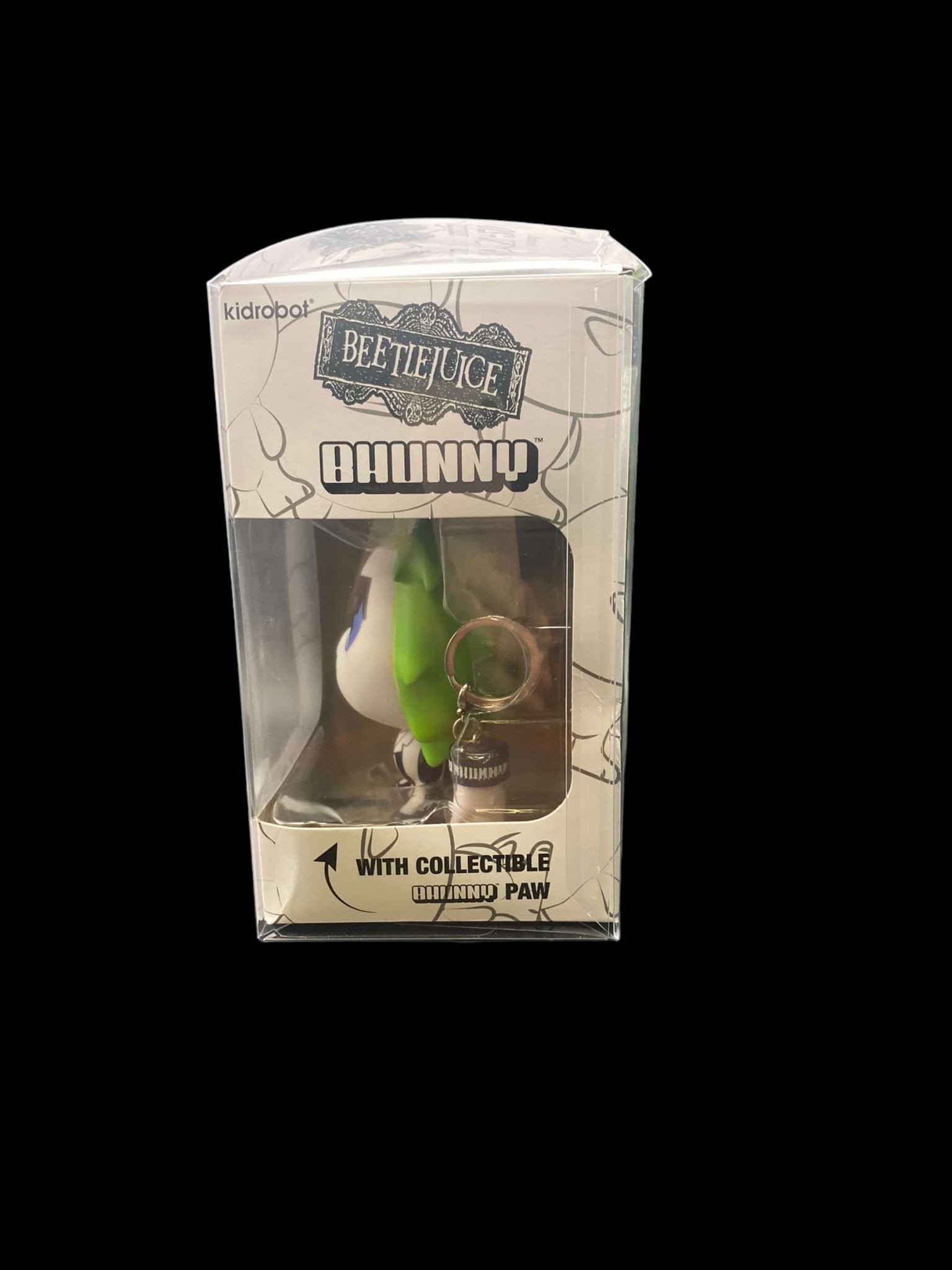 Kidrobot Bhunny Beetlejuice V-20 Vinyl Figure and keychain slight box ware - toyscardscomics