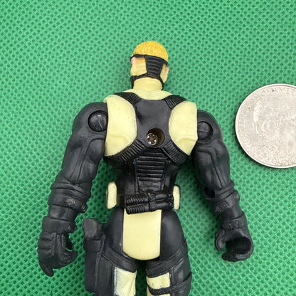 Lanard Action Figure Black and Yellow Suit Plastic Collectible Toy 2000 - toyscardscomics