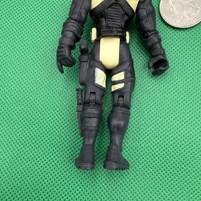 Lanard Action Figure Black and Yellow Suit Plastic Collectible Toy 2000 - toyscardscomics