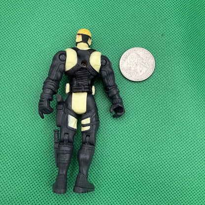 Lanard Action Figure Black and Yellow Suit Plastic Collectible Toy 2000 - toyscardscomics