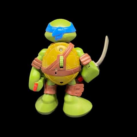 LEONARDO Teenage Mutant Ninja Turtles 2014 Viacom Playmates 6" TMNT two swords - toyscardscomics