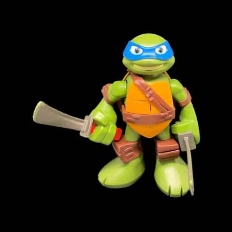 LEONARDO Teenage Mutant Ninja Turtles 2014 Viacom Playmates 6" TMNT two swords - toyscardscomics