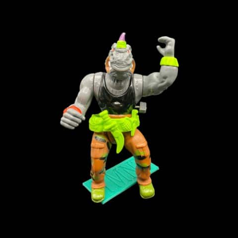 Machine Gunnin Rocksteady Teenage Mutant Ninja Turtles TMNT 1991 Playmates - toyscardscomics