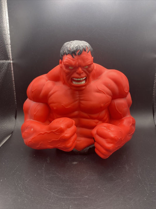 Marvel 2010 Red Hulk Bust Bank - toyscardscomics