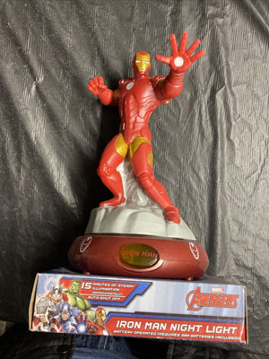 Vintage Marvel Avengers IRON MAN Night Light Battery Powered