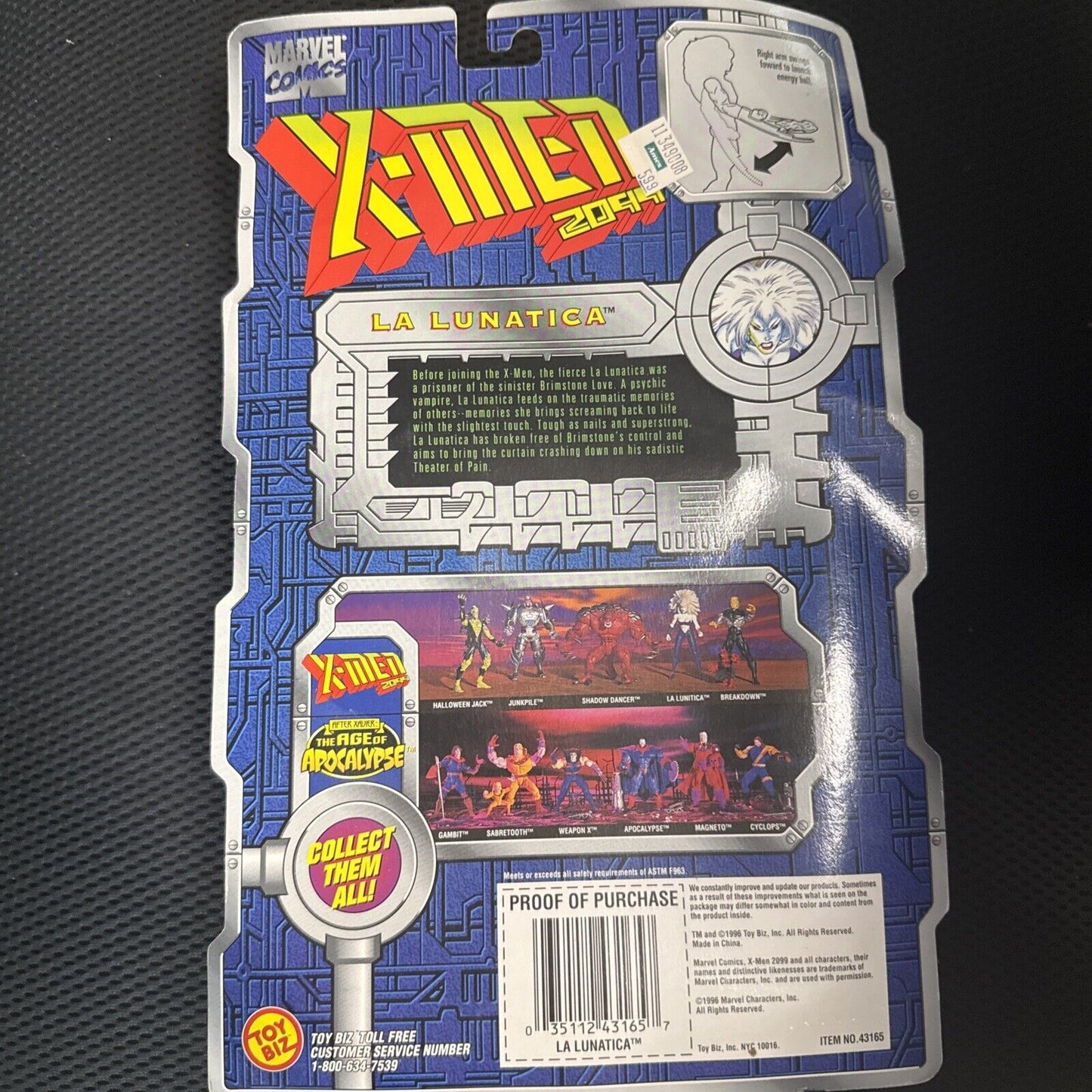 Marvel Comics X - MEN 2099 Futuristic JAI - LAI Action Figure La Lunatica Toy Biz  - toyscardscomics