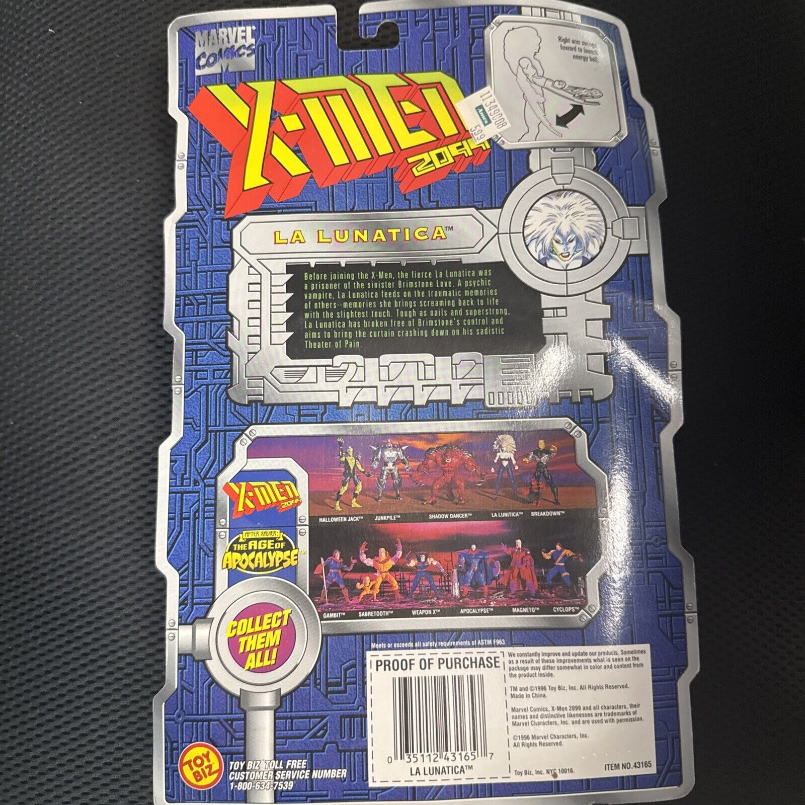Marvel Comics X - MEN 2099 Futuristic JAI - LAI Action Figure La Lunatica Toy Biz  - toyscardscomics