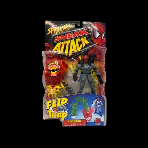 Marvel The Red Skull Figure Spider-Man Sneak Attack Flip 'N Trap ToyBiz (MOC) - toyscardscomics