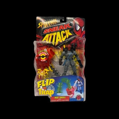 Marvel The Red Skull Figure Spider-Man Sneak Attack Flip 'N Trap ToyBiz (MOC) - toyscardscomics