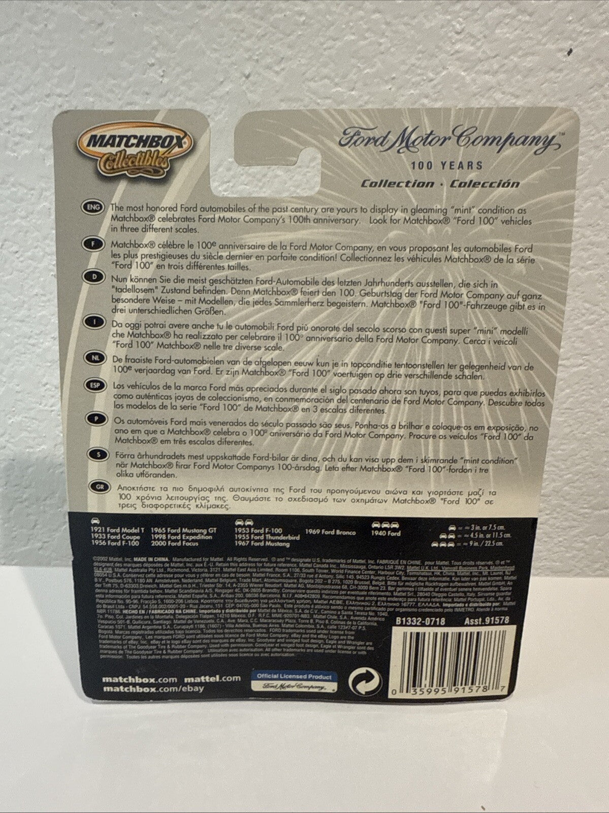 Matchbox Collectibles 1965 Ford Mustang GT Blue 100 Years B1332 NEW - toyscardscomics
