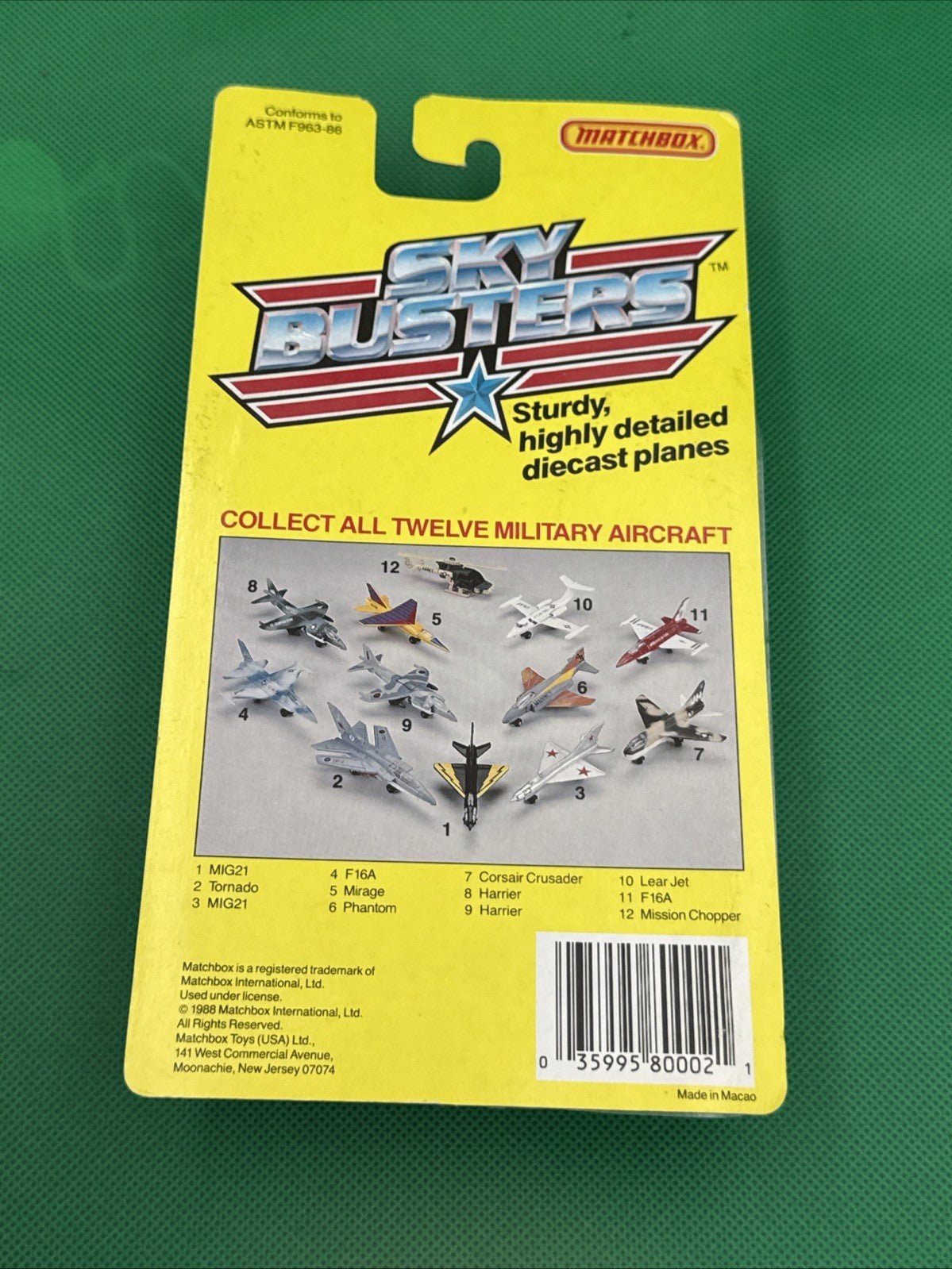 Matchbox Sinister me A7 Corsair SB2 - toyscardscomics