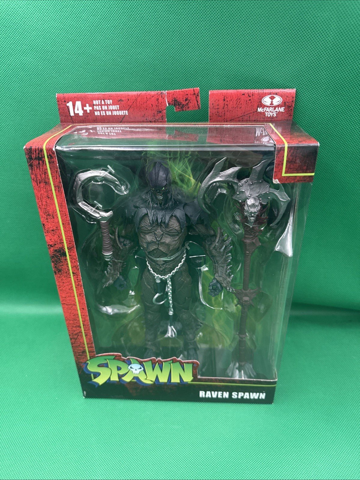Mcfarlane Spawn 7 Inch Action Figure Wave 3 - Raven Spawn (Small Hook) NEW !!!!! - toyscardscomics
