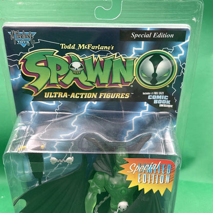 McFarlane Special Limited Edition GREEN Necroplasma Spawn Flying Cape & Comic Bk - toyscardscomics