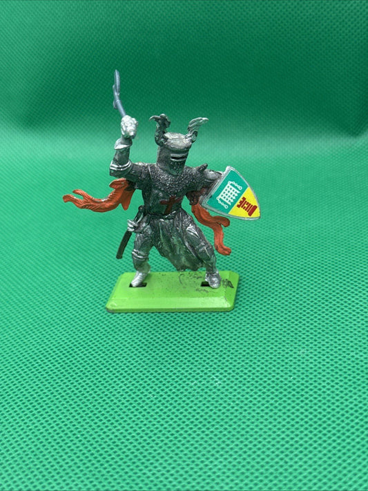 Medieval KNIGHT 5 metallic base BRITAINS deetail ENGLAND 1971 toy soldier - toyscardscomics