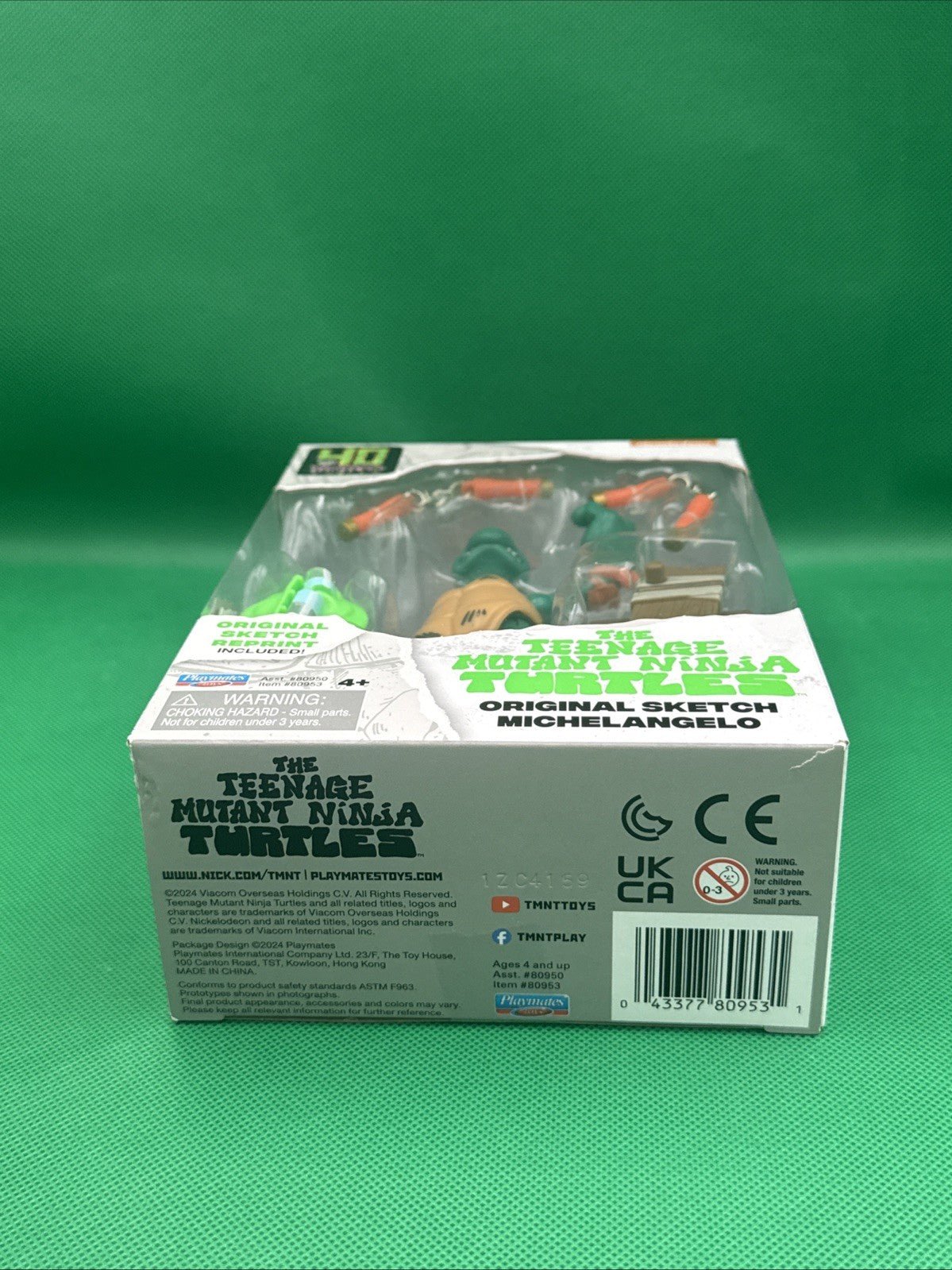 MICHELANGELO Teenage Mutant Ninja Turtles 40th Original Sketch Figure Playmates - toyscardscomics