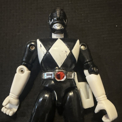 Mighty Morphin Power Rangers Black Ranger 4.75" Action Figure No Weapons - Nice! - toyscardscomics
