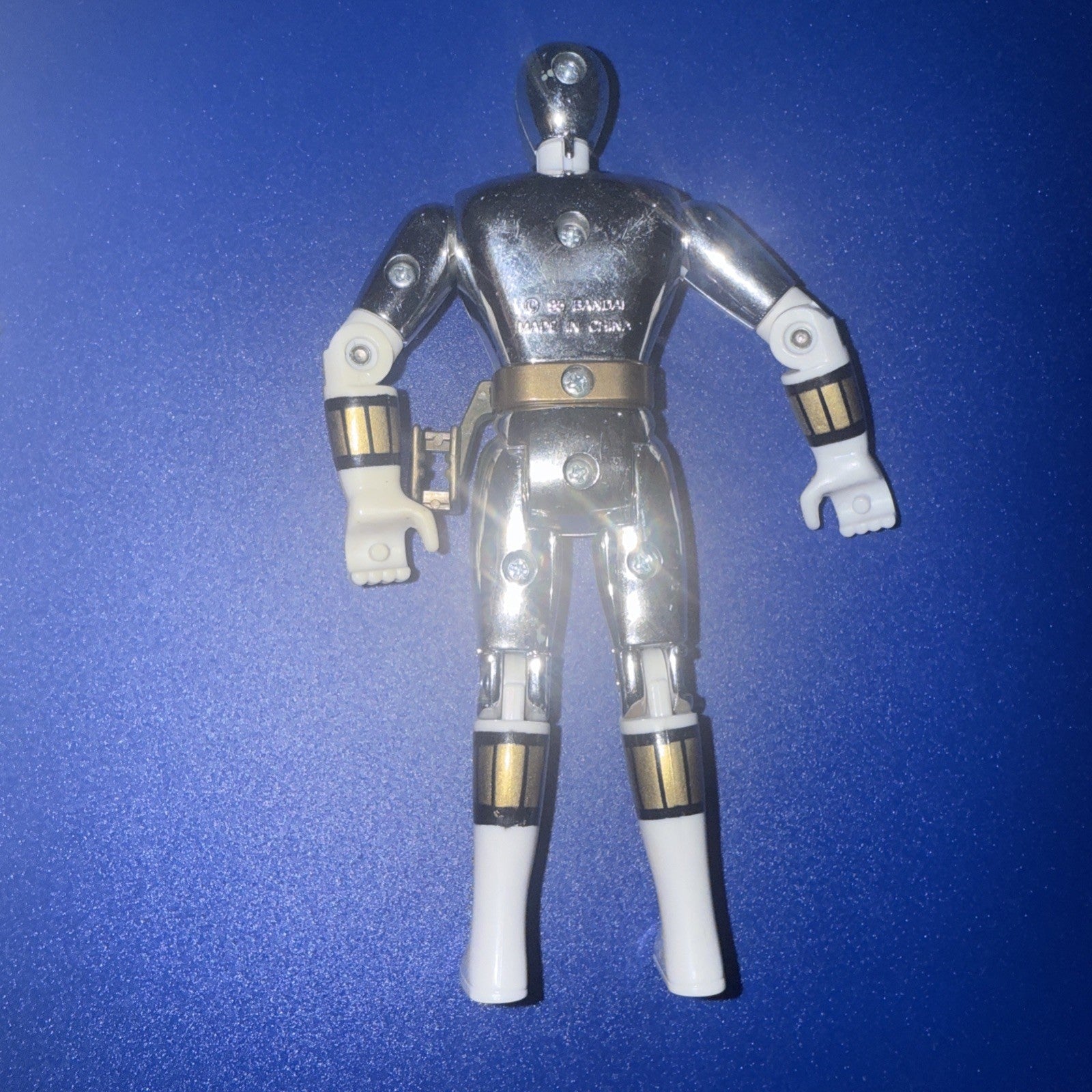 Mighty Morphin Power Rangers Chrome Silver Ranger 8 Inch Action Figure 1995 - toyscardscomics