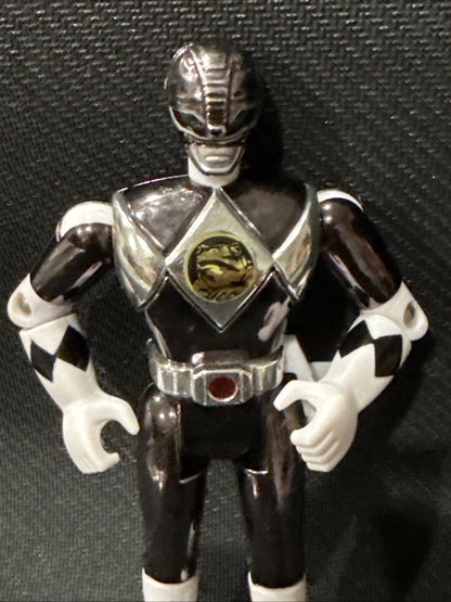 Mighty Morphin Power Rangers The Movie Metallic Black Ranger Action Figure 1995 - toyscardscomics