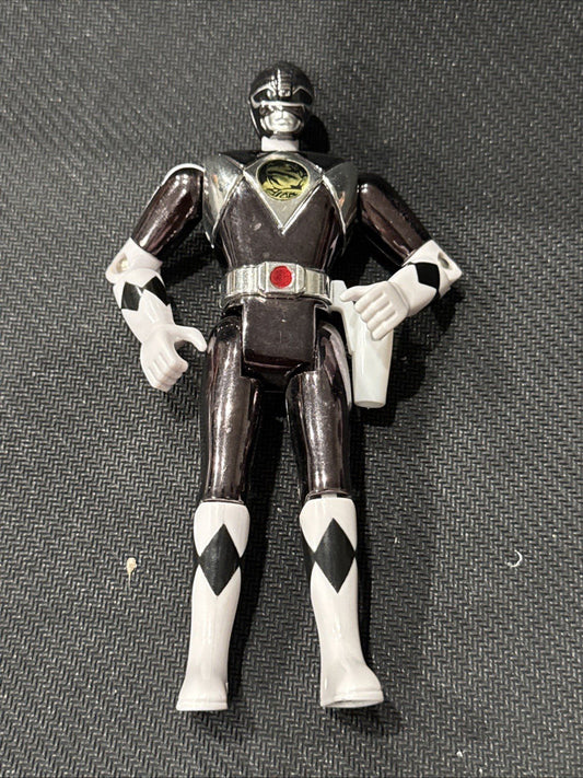 Mighty Morphin Power Rangers The Movie Metallic Black Ranger Action Figure 1995 - toyscardscomics