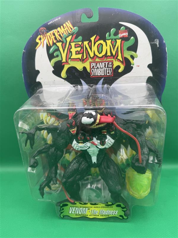 MISP TOYBIZ Marvel SPIDER - MAN VENOM MADNESS Planet Symbiotes 9" Action Figure - toyscardscomics